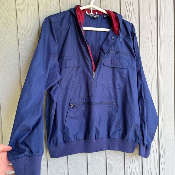 Vintage 80s Spalding Pullover Jacket L | Hooded Tennis Windbreaker Unisex - Picture 7 of 8